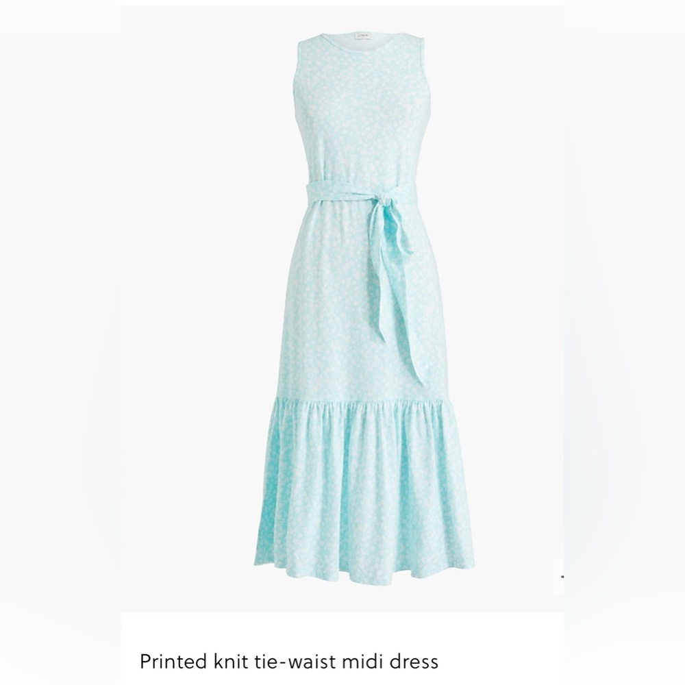 J. Crew Printed knit tie-waist midi dress